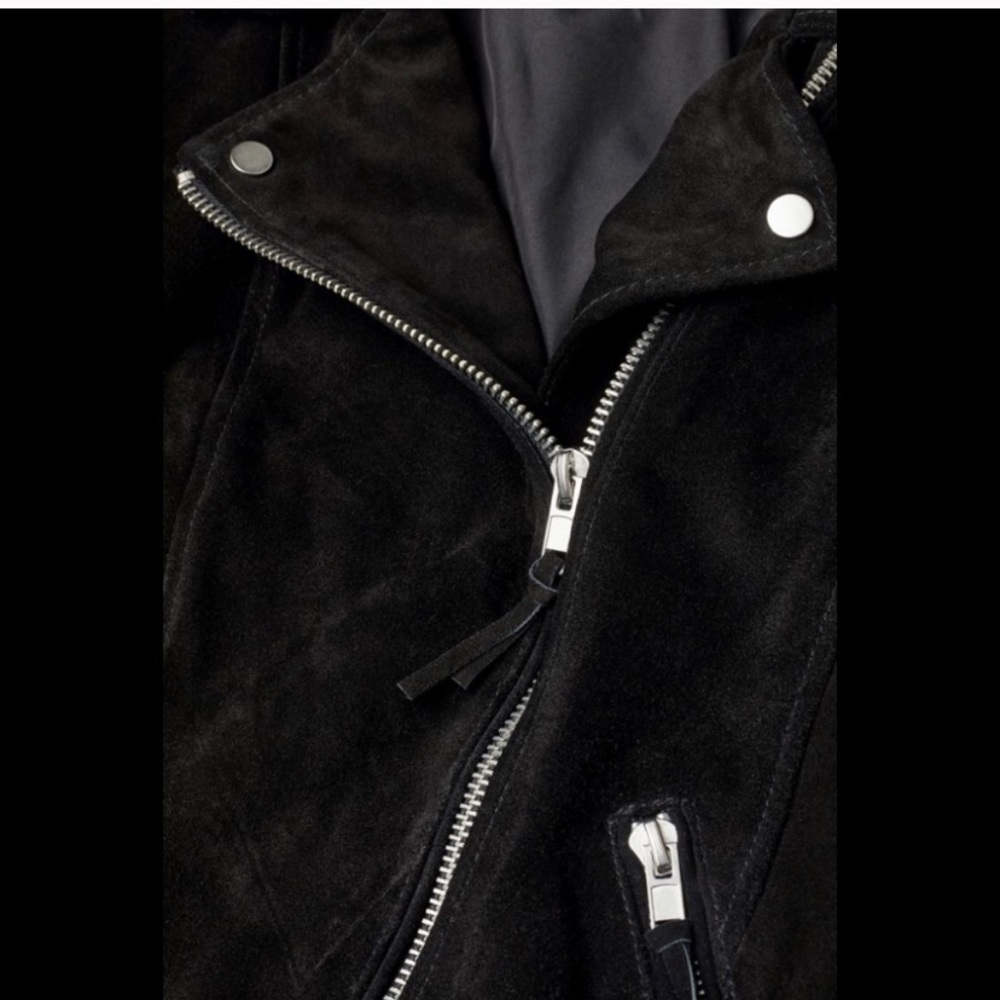 H&M Real Suede Biker Jacket NWT XS - Picture 3 of 6